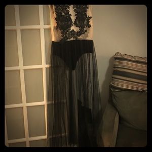 Bodysuit dress with patches top. Never worn