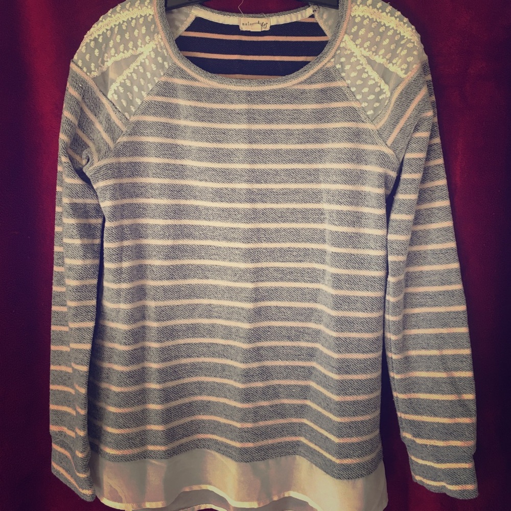 Madison Jules sheer shoulder shirt