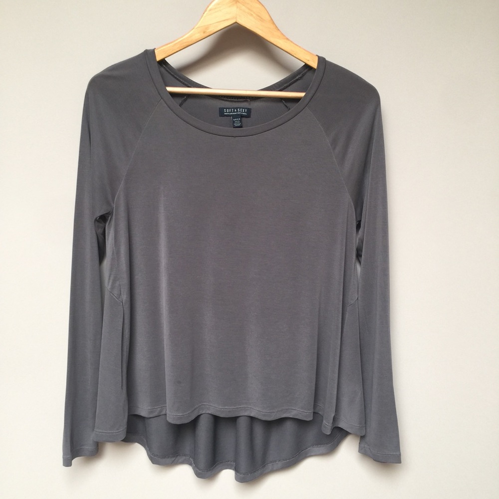 SOFT AND SEXY GREY MODAL TOP