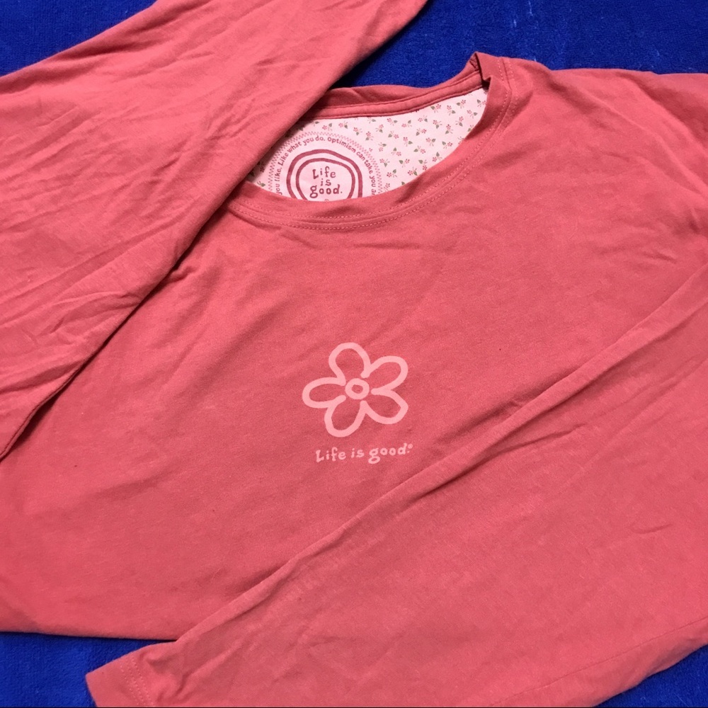 Ladies Life is Good Flower TShirt