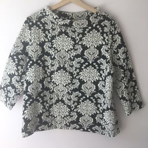 Halogen Petite Damask Print Top 3/4 Sleeves