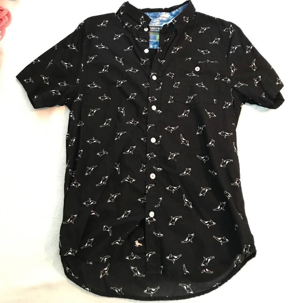 Modern Amusement Short Sleeve Button Down