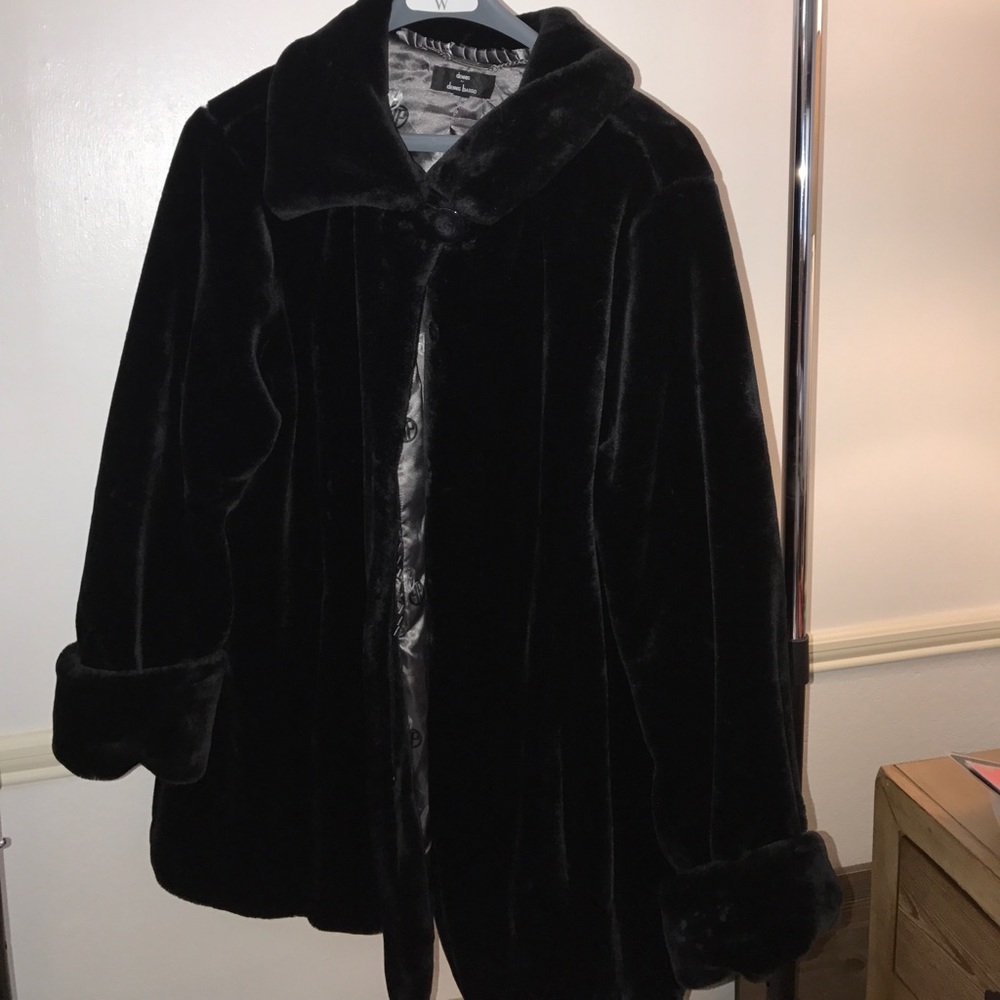 Dennis basso faux fur coat
