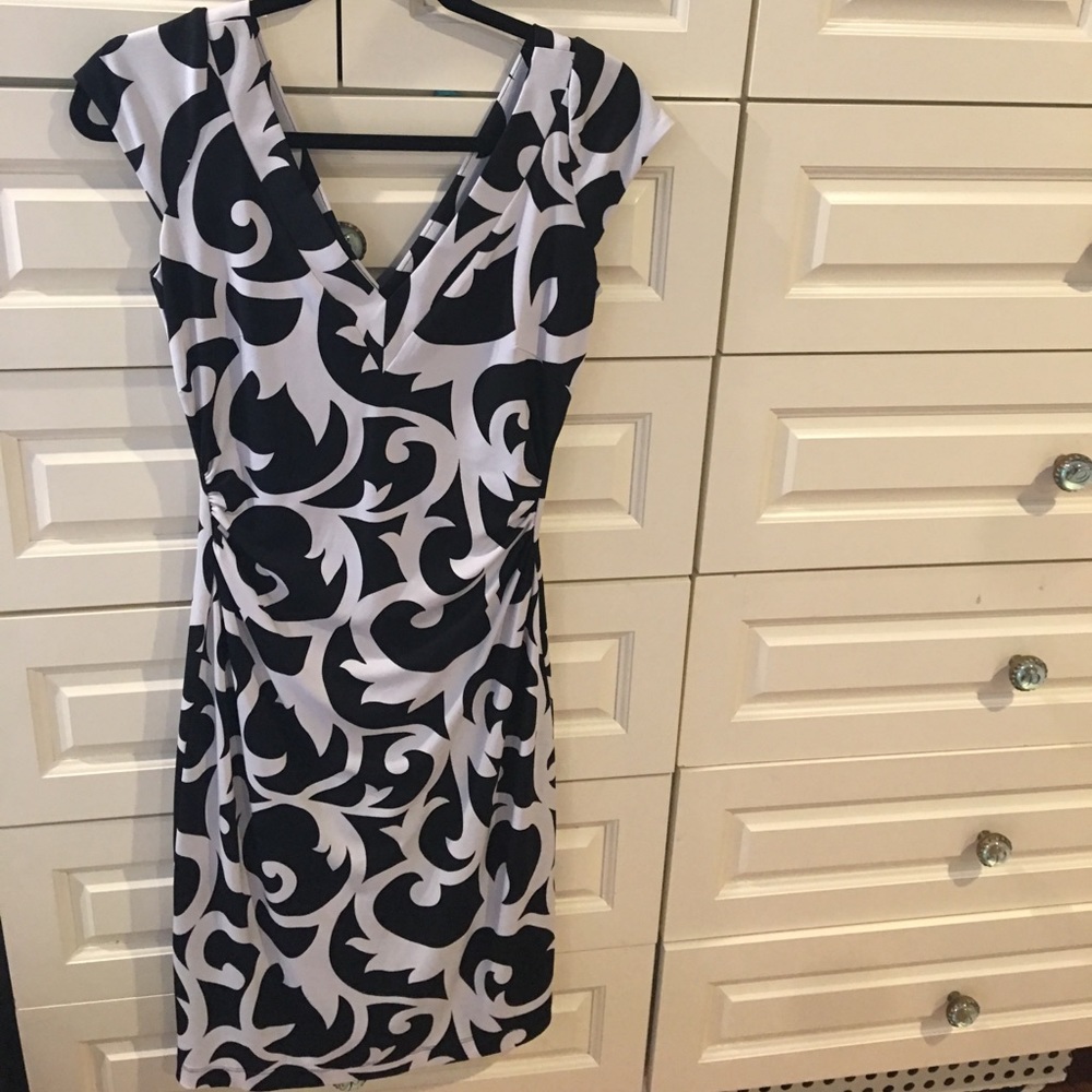 White House Black Market black & white dress