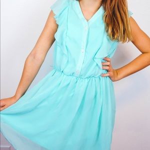 Teal button up dress