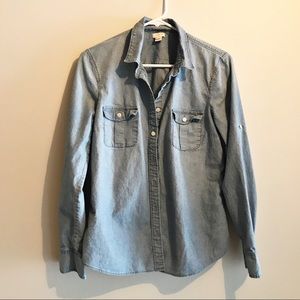 J. Crew Chambray Button Down Top