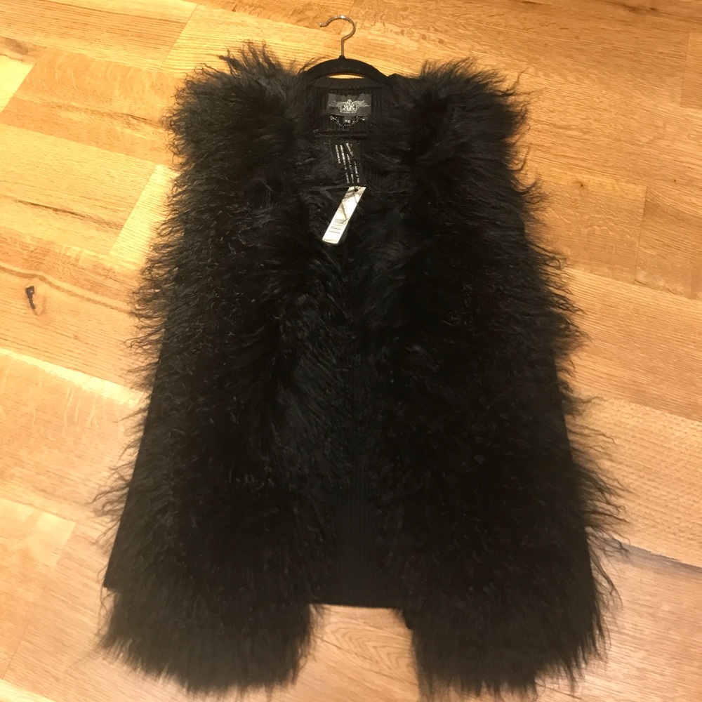 Rachel Roy NWT Moroccan lamb fur vest.
