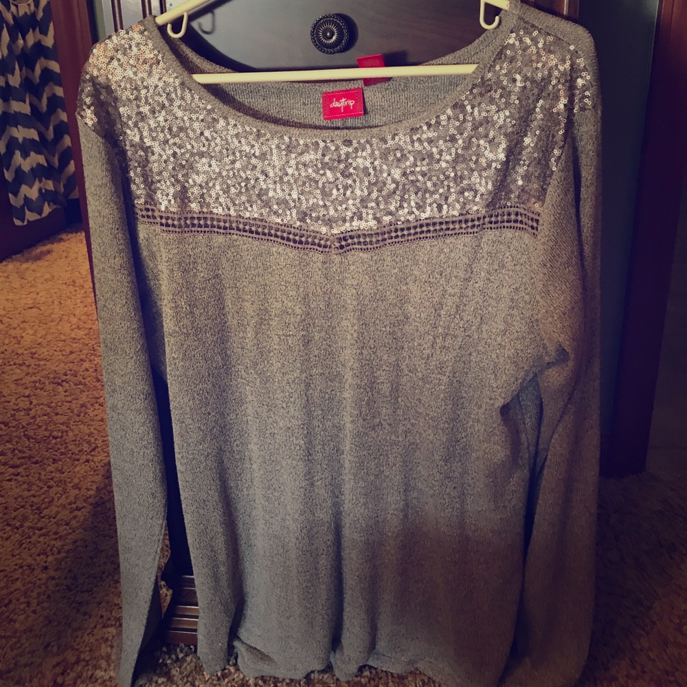 Shimmery long sleeve top!