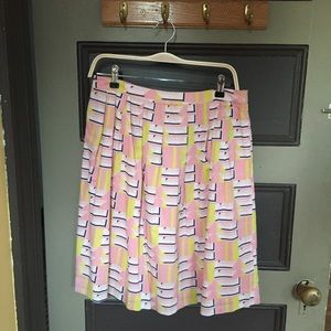 J.Crew geometric printed A-line patio skirt