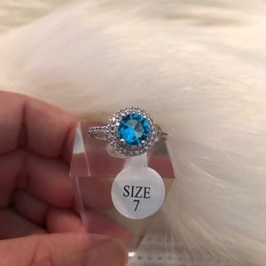 Sterling Silver Ladies Turquoise Stone Ring