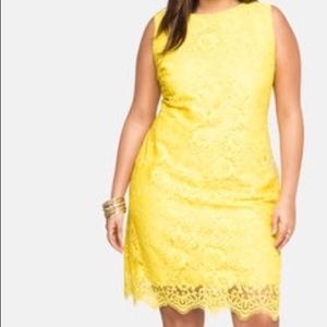 NEVER WORN Yellow Lace Shift Dress