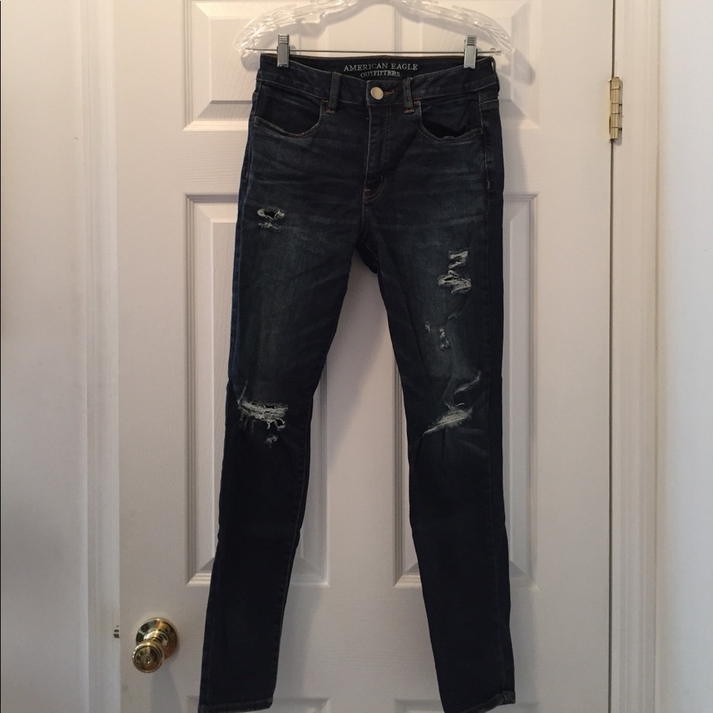 American Eagle Dark Wash Ripped Jeans