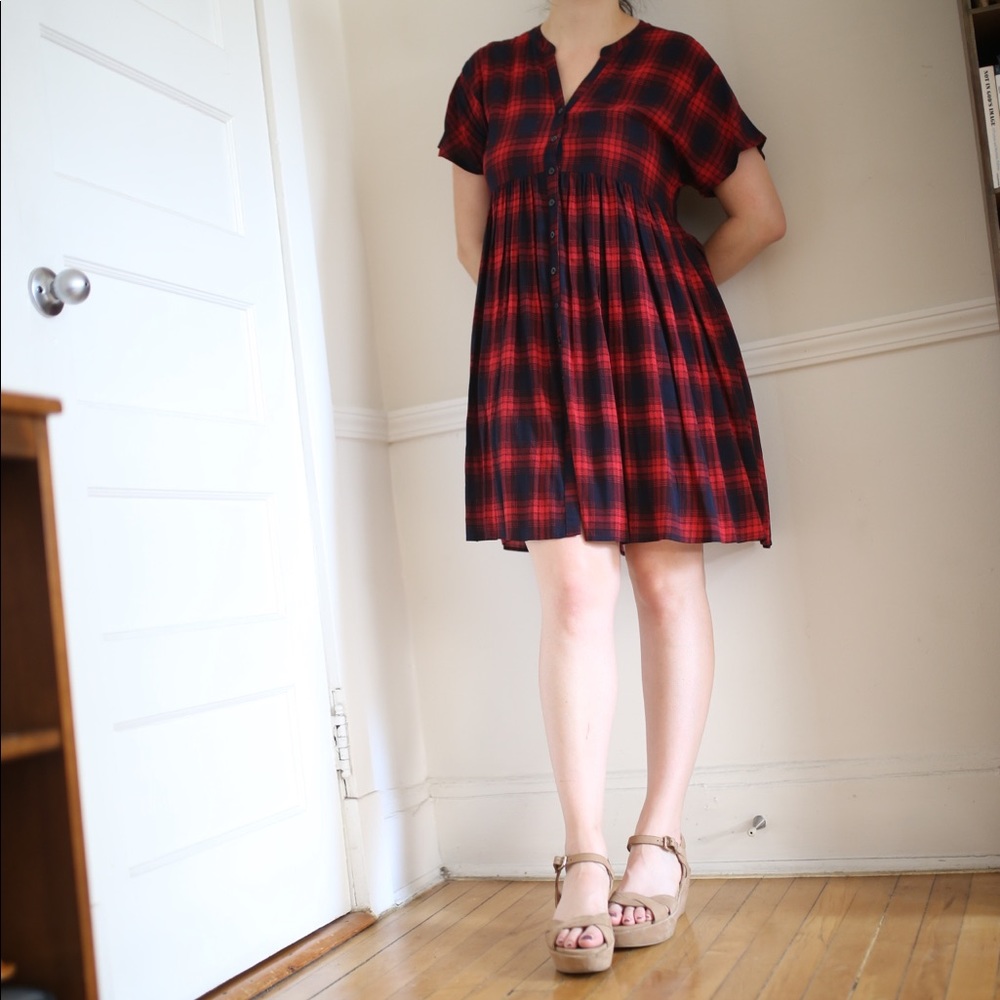 Anthropologie plaid dress