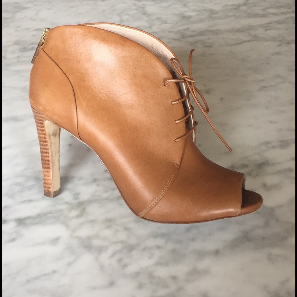 Louise et Cie leather lace up peep toe booties