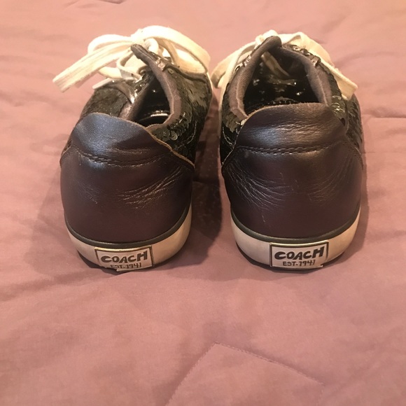 Coach silver sequin laced shoe - Picture 2 of 2