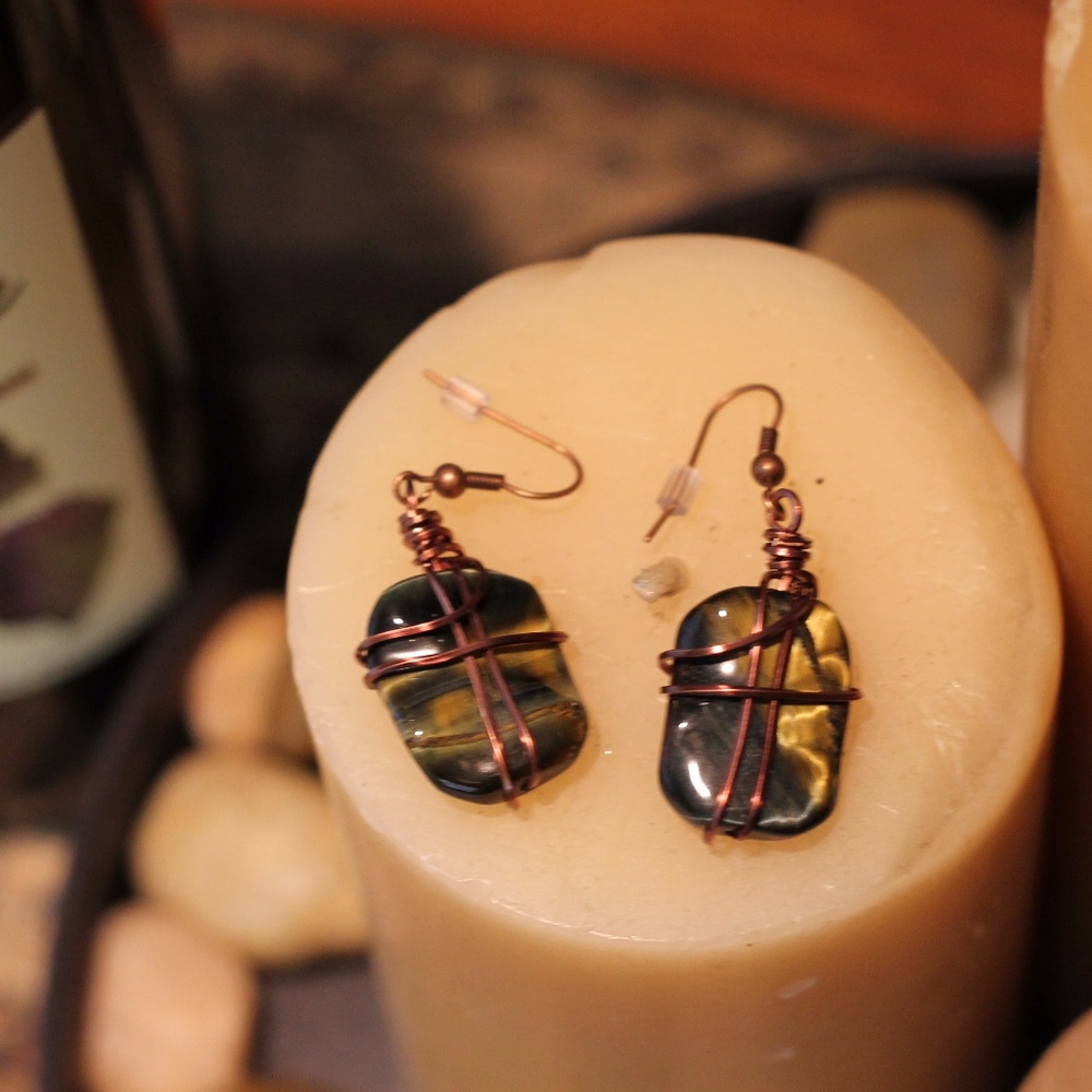 Wire Wrapped Earrings - Picture 2 of 2