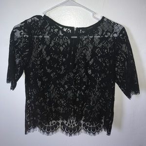 Black See-through Lace Shirt