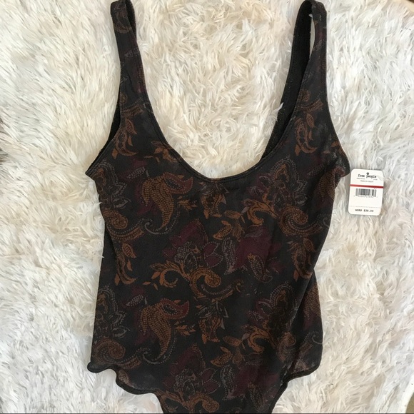 Free People So Fresh Printed Mesh Bodysuit - Picture 2 of 6