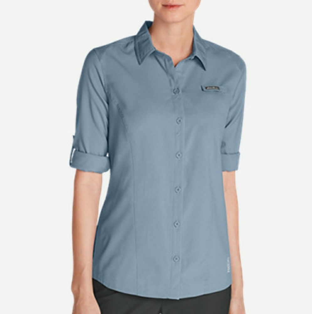 Eddie Bauer Ahi Long-Sleeve Shirt in Chambray Blue
