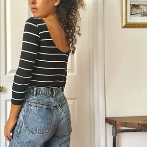 Zara 3/4 sleeve striped t-shirt