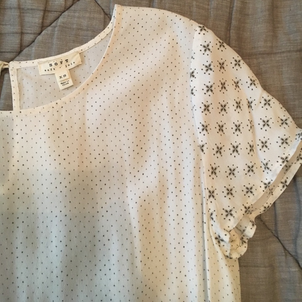 Soft Joie white printed blouse