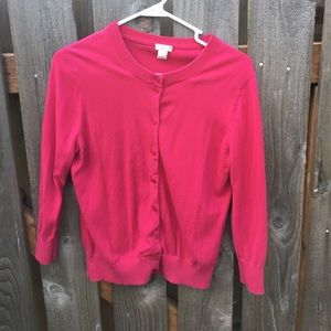 J. Crew Factory Clare Cardigan hot pink