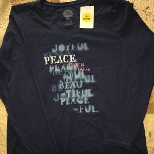 Life is Good V-neck tee