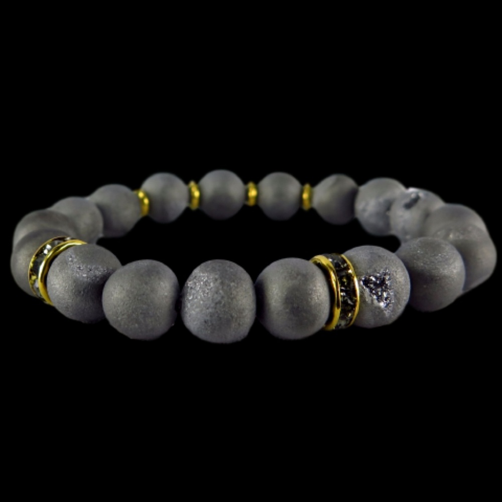 NWOT Gray Druzy Quartz  Bracelet 💚 3 for$25💚