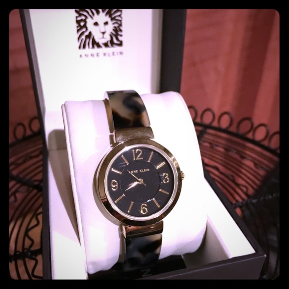 Anne Klein Gold Tone & Tortoise Watch