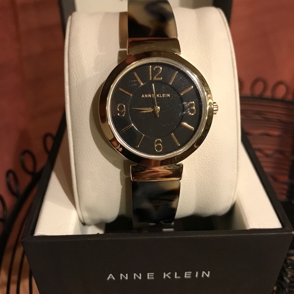 Anne Klein Gold Tone & Tortoise Watch