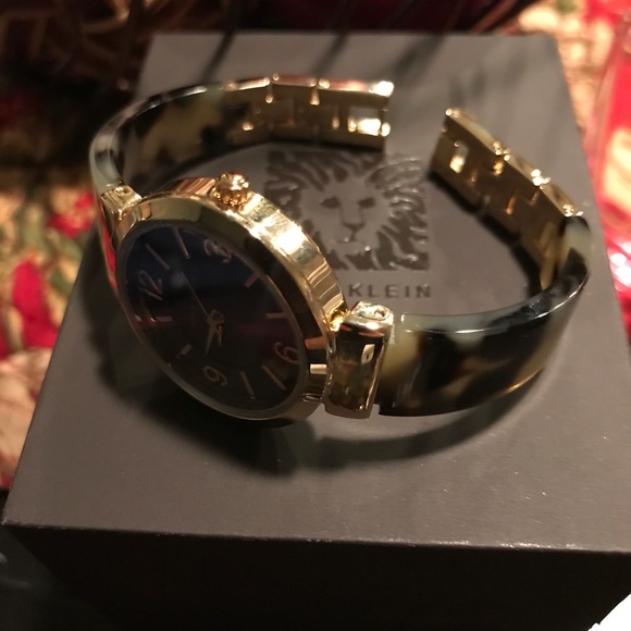 Anne Klein Gold Tone & Tortoise Watch