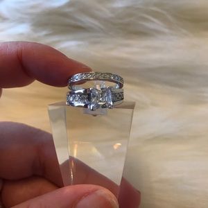 Sterling Silver Ladies Engagement Ring CZ