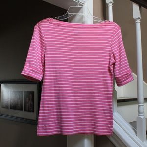 Ralph Lauren Stretch Cotton Boat Neck Top