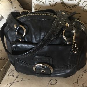 Black leather Coach Purse