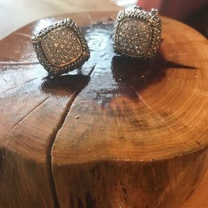 SOLD‼️ 18k White & Yellow GP White Zircon Earrings