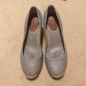 Jcrew Espadrilles silver platinum Wedge
