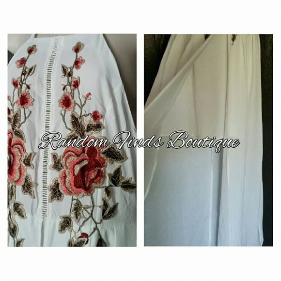 💥5 STARS Floral embroidered maxi mini white dress - Picture 6 of 8