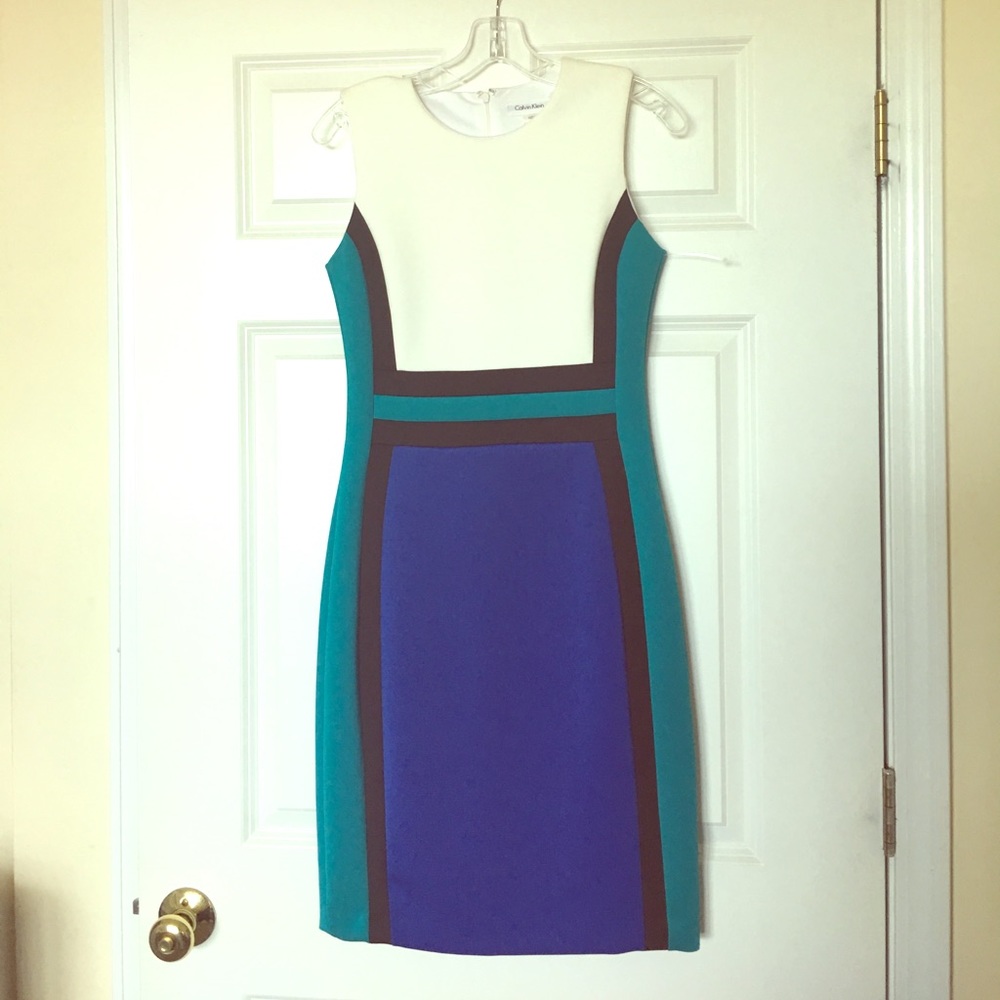 Calvin Klein color block dress NWOT