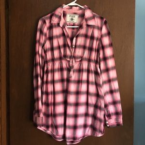 Victoria Secret Pink Plaid button oversized shirt