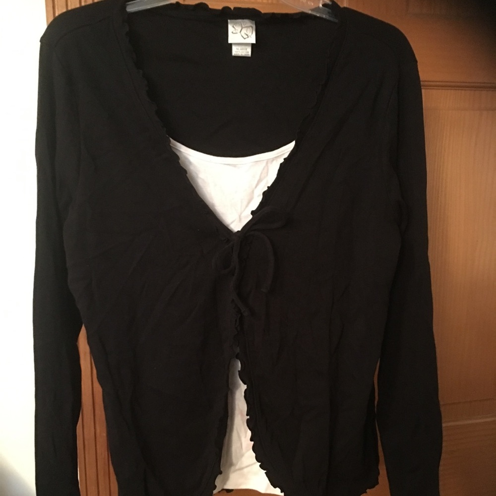 Black shirt with front tie