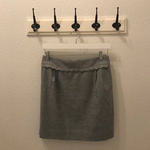 JCrew Gray Scalloped Skirt