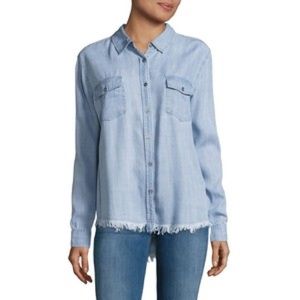 Raw edge chambray shirt