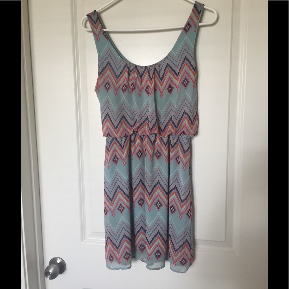 Aztec print mini dress