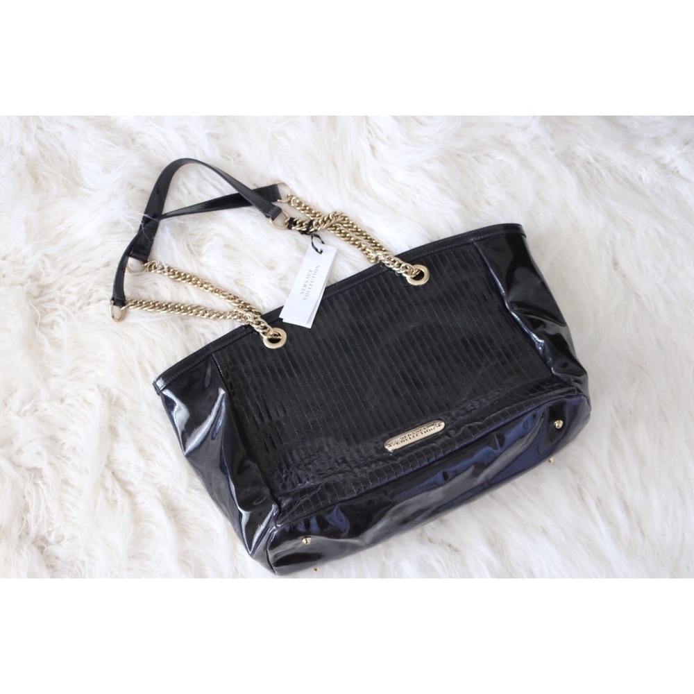 Versace Collection Eggplant Tote Bag - Picture 3 of 8