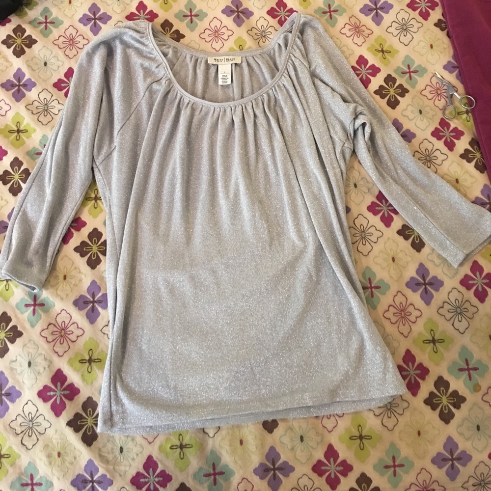 White House Black Market silver sparkly top