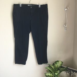 Navy blue khaki skinny capris