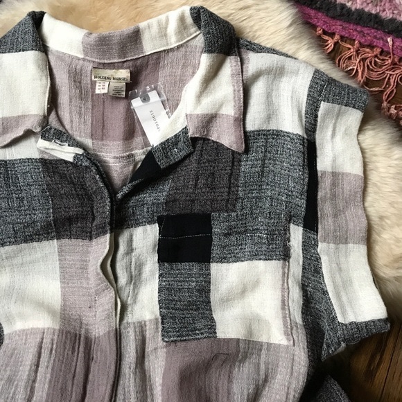 Anthropologie Plaid Gauze Shirtdress - Picture 4 of 4