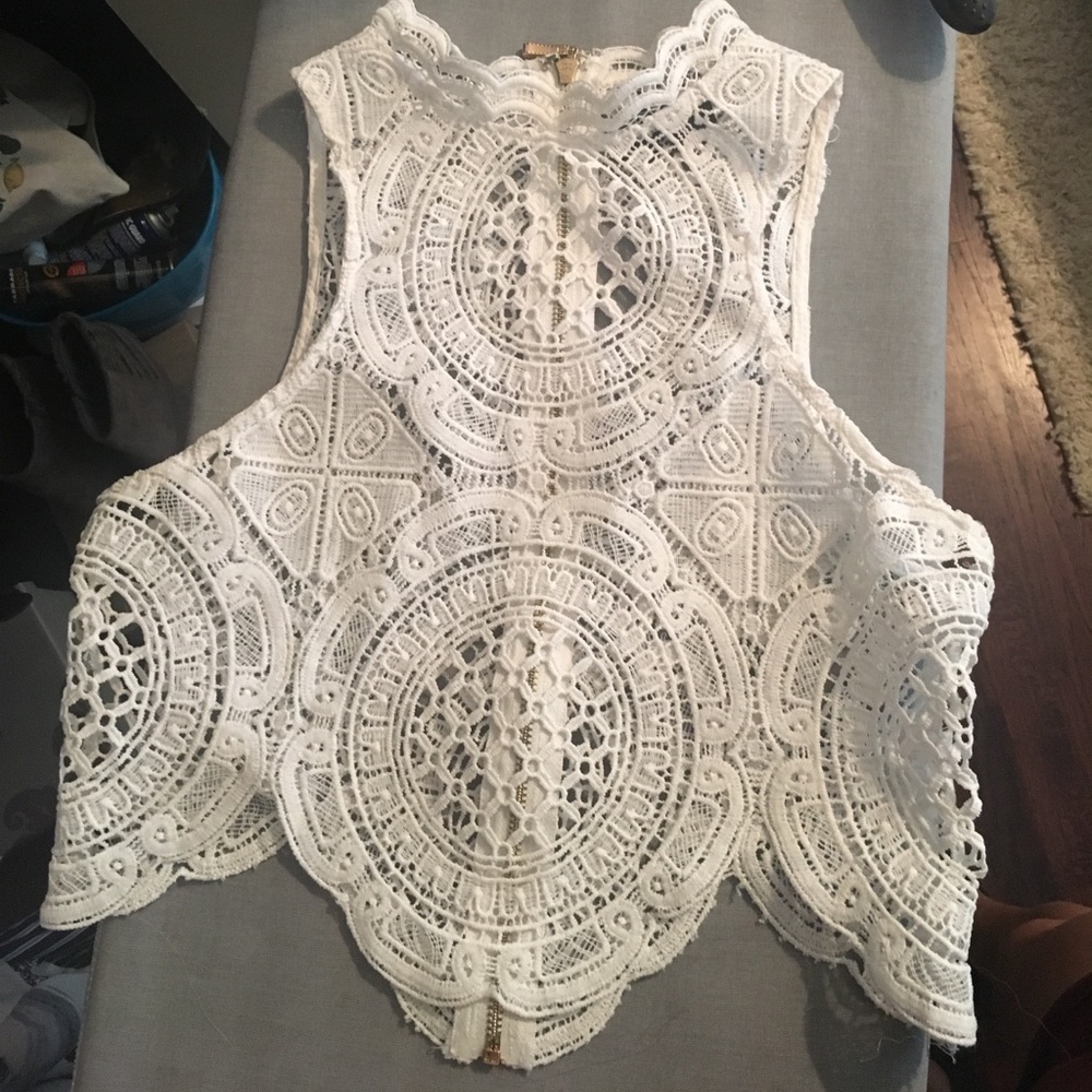 Windsor white lace summer tank