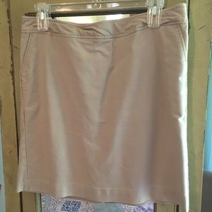 Khaki fully lined skirt.