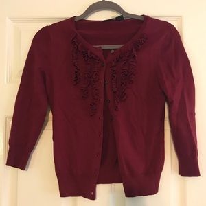 Red frilled Limited cardigan